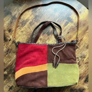 Patricia Nash Zola colorblock patchwork designer satchel handbag